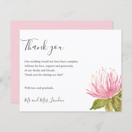 BEDRIJF Lovely Pink green flower Weddenschap (Voorkant / Achterkant)