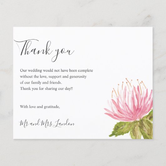 BEDRIJF Lovely Pink green flower Weddenschap (Voorkant)