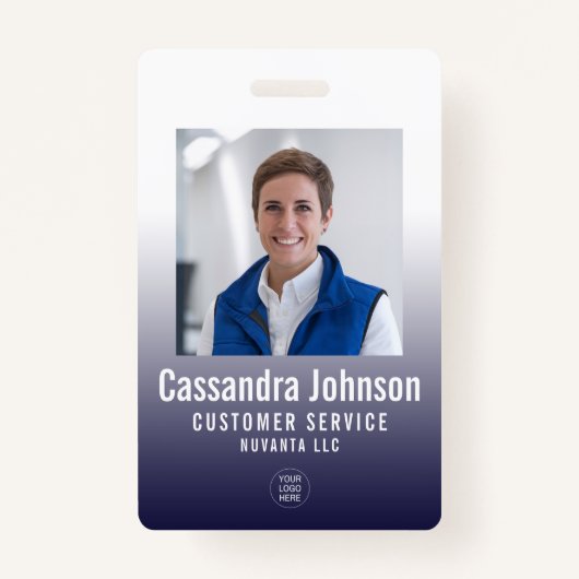 Bedrijf Marine Gradient Medewerker ID Foto Badge (Voorkant)