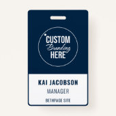 Bedrijf Medewerker Blue Logo Personeel ID Badge (Voorkant)