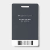 Bedrijf medewerker foto ID grijs Badge (Achterkant)