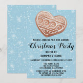 Bedrijf met feestdag kerstfeest Heart Blue Snow Kaart (Voorkant / Achterkant)