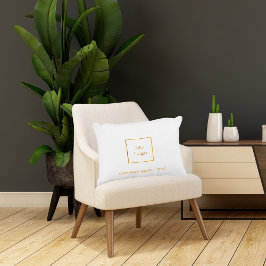 Bedrijf met logo-witgoud accent kussen