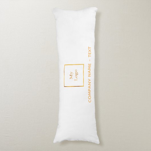 Bedrijf met logo-witgoud lichaamskussen (Voorkant Verticaal)