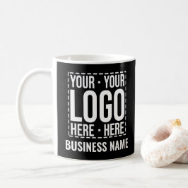 Bedrijf met op maat gemaakt zakelijk logo modern koffiemok