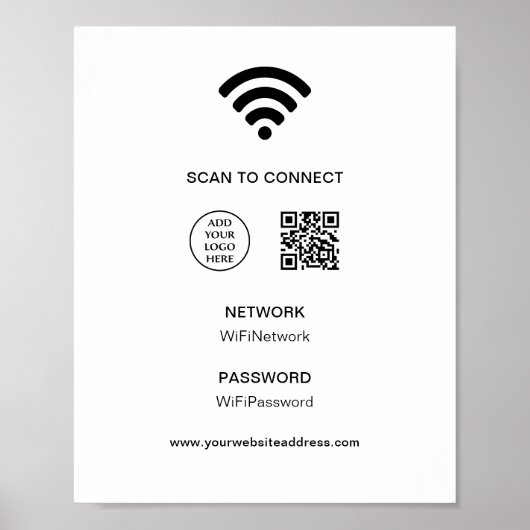 Bedrijf met WiFi-Logo-verbinding scannen Poster (Voorkant)