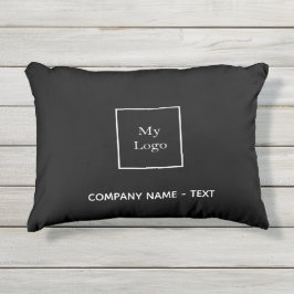 Bedrijf met zwarte witte logo buitenkussen