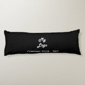 Bedrijf met zwarte witte logo lichaamskussen (Achterkant)