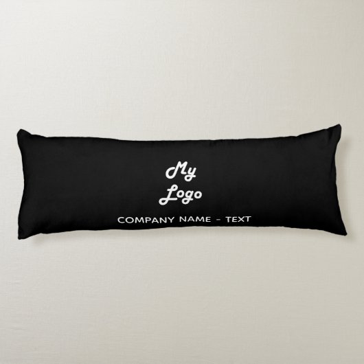 Bedrijf met zwarte witte logo lichaamskussen (Achterkant)