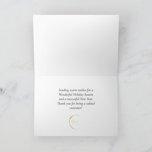 Bedrijf Modern Holiday krans Logo Bedankkaart (Binnen)