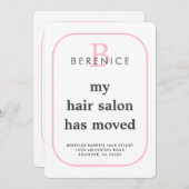 Bedrijf Nieuw Adres Typografie Monogram Verhuizen Aankondiging (Voorkant / Achterkant)