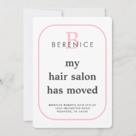 Bedrijf Nieuw Adres Typografie Monogram Verhuizen Aankondiging