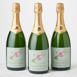 Bedrijf Nieuw Huis Gefeliciteerd | Onroerend goed Sparkling Wijnetiket