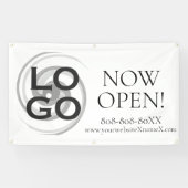 Bedrijf of Aangepaste Logo nu open teken Spandoek (Horizontaal)