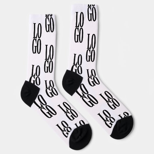 Bedrijf of Aangepaste zakelijke Logo, wit Sokken (Rechts)