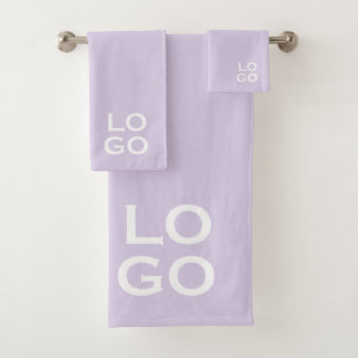Bedrijf of Bedrijf Aangepaste Logo op Lavendel Bad Handdoek