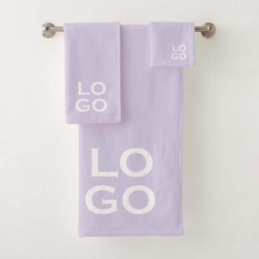 Bedrijf of Bedrijf Aangepaste Logo op Lavendel Bad Handdoek (Insitu)