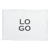 Bedrijf of Bedrijf Aangepaste Logo op Wit Kussensloop (Achterkant-Links)