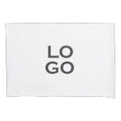 Bedrijf of Bedrijf Aangepaste Logo op Wit Kussensloop (Voorkant-Links)