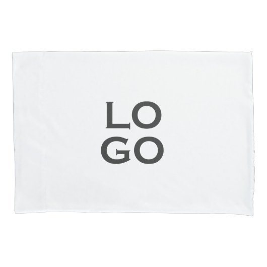 Bedrijf of Bedrijf Aangepaste Logo op Wit Kussensloop (Voorkant-Links)