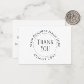 Bedrijf of bedrijf Hartelijk dank Notitiekaartje (Voorkant / Achterkant in situ)