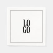 Bedrijf of Bedrijfs Logo met Lijst op Wit Servet (Voorkant)