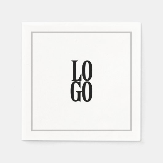 Bedrijf of Bedrijfs Logo met Lijst op Wit Servet (Voorkant)
