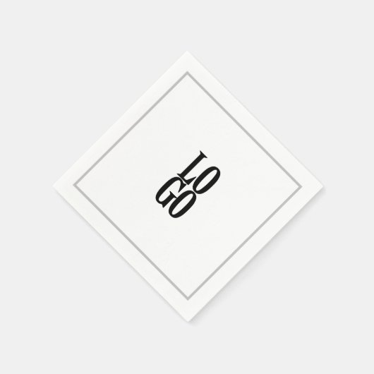 Bedrijf of Bedrijfs Logo met Lijst op Wit Servet (Hoek)