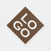 Bedrijf of Business Custom Logo on Chocolate Brown Servet (Hoek)