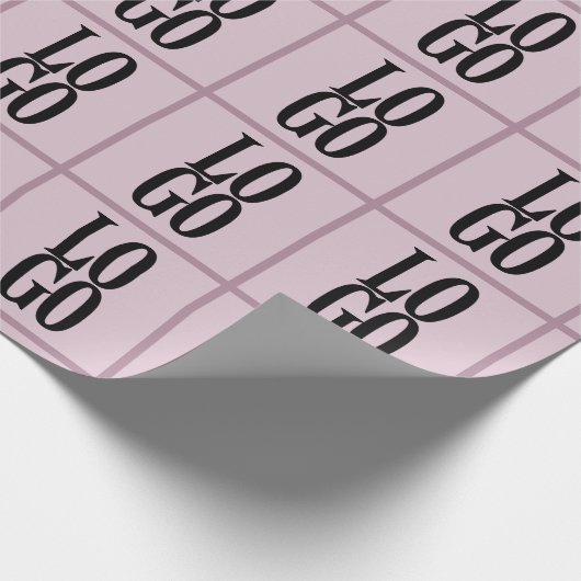 Bedrijf of Business Custom Logo on Dusty Pink Cadeaupapier (Hoek)