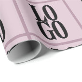 Bedrijf of Business Custom Logo on Dusty Pink Cadeaupapier (Rol Hoek)