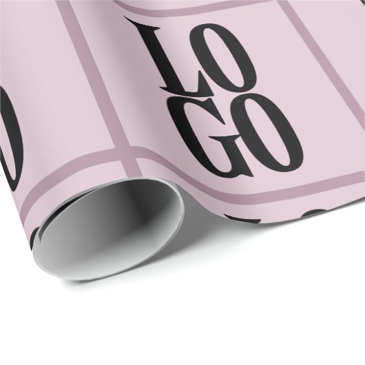 Bedrijf of Business Custom Logo on Dusty Pink Cadeaupapier (Rol Hoek)