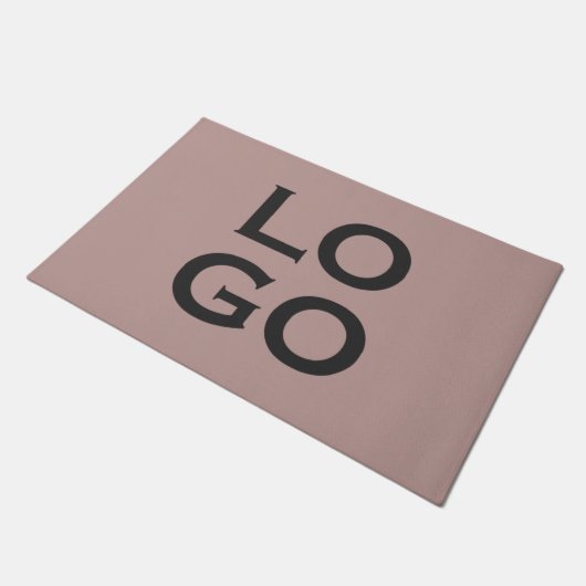 Bedrijf of Business Custom Logo on Dusty Pink Deurmat (Schuin)