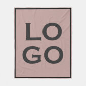 Bedrijf of Business Custom Logo on Dusty Pink Fleece Deken (Voorkant)