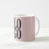 Bedrijf of Business Custom Logo on Dusty Pink Koffiemok (Voorkant rechts)