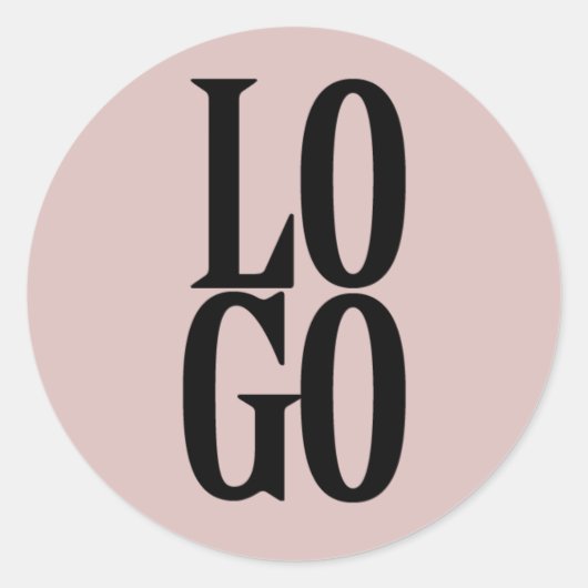 Bedrijf of Business Custom Logo on Dusty Pink Ronde Sticker (Voorkant)