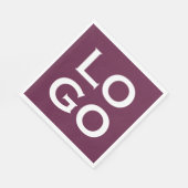 Bedrijf of Business Custom Logo on Plum Paars Servet (Hoek)