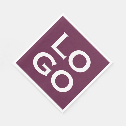 Bedrijf of Business Custom Logo on Plum Paars Servet (Hoek)