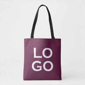 Bedrijf of Business Custom Logo on Plum Paars Tote Bag