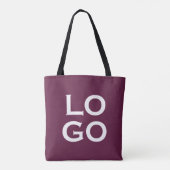 Bedrijf of Business Custom Logo on Plum Paars Tote Bag (Achterkant)