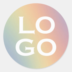 Bedrijf of Business Custom Logo on Rainbow Ronde Sticker