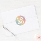 Bedrijf of Business Custom Logo on Rainbow Ronde Sticker (Envelop)