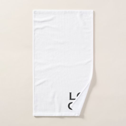 Bedrijf of Business Custom Logo on White Bad Handdoek (Handdoek)