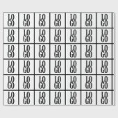 Bedrijf of Business Custom Logo on White Cadeaupapier (Vlak)