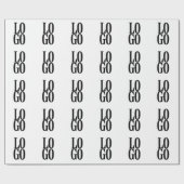 Bedrijf of Business Custom Logo on White Cadeaupapier (Vlak)