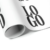 Bedrijf of Business Custom Logo on White Cadeaupapier (Rol Hoek)