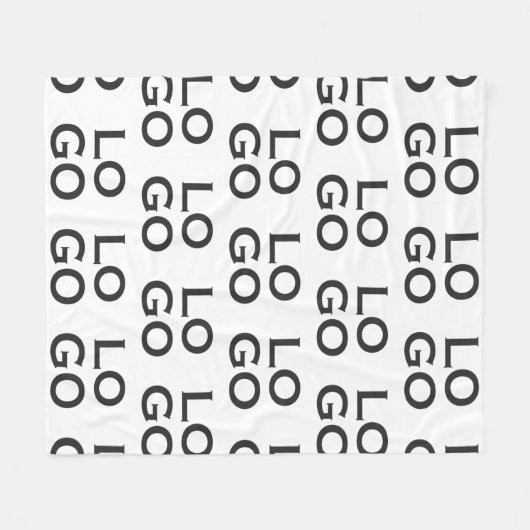 Bedrijf of Business Custom Logo on White Fleece Deken (Voorkant (Horizontaal))