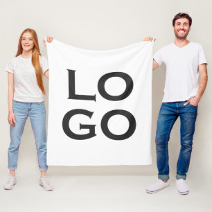 Bedrijf of Business Custom Logo on White Fleece Deken