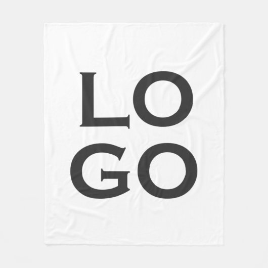Bedrijf of Business Custom Logo on White Fleece Deken (Voorkant)