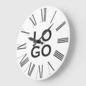 Bedrijf of Business Custom Logo on White Grote Klok (Hoek)